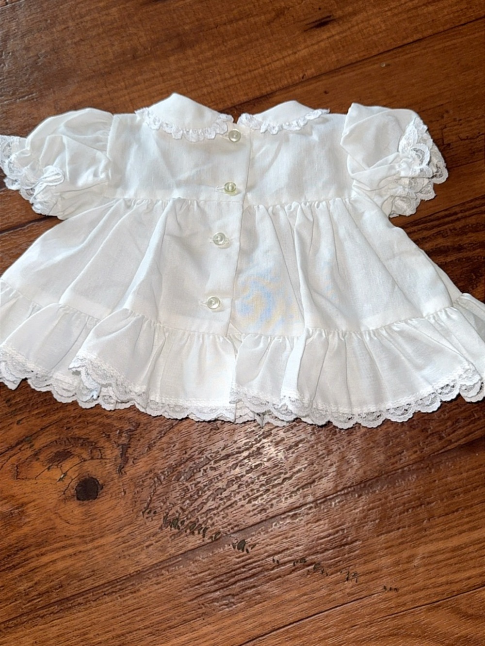 White Rose Dress Newborn/Preemie Smocked Embroidery Little Precious Vintage Rare - Picture 4 of 7